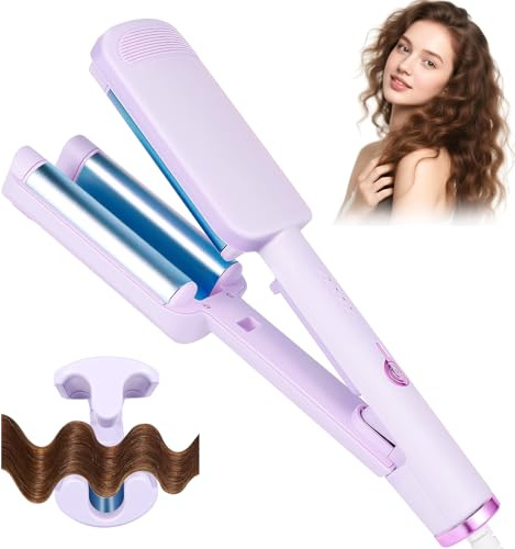 32mm Lockenstab Welleneisen für Beach Waves, Keramikbeschichtung Haarstyler mit 4 Temperaturstufen, Anti-Frizz Ionen Technologie, Schnellaufheizung, Geeignet für Alle Haartypen