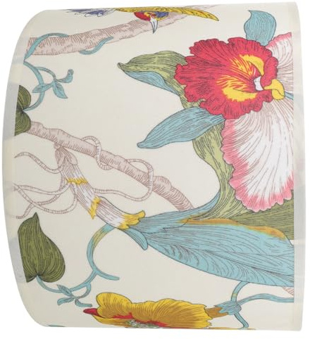 PENIKOKO Floral Drum Lampenschirm Stoff Lampenschirm mit Blumenmuster für Tischlampen und Stehlampen Einfacher Aufbau Dekorativ für Wohnzimmer und Schlafzimmer
