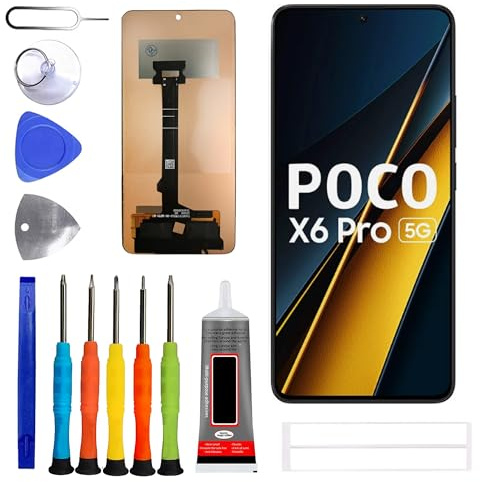 ERYNK Pantalla LCD para Xiaomi Poco X6 Pro 5G 2311DRK48G, 2311DRK48I [Sin función de Huella Dactilar] [6.67] Pantalla táctil digitalizador con Juego de Herramientas