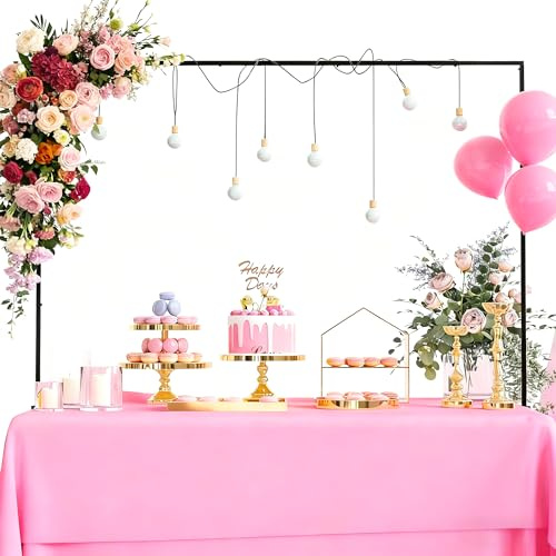 HAOWYYUU Dekostange für Tisch Ausziehbar, Tischstange Gestell Deko Stange 80CM - 250CM Länge, Metall Verstellbarer Tischbogenständer mit Klemmen für Hochzeit, Partys