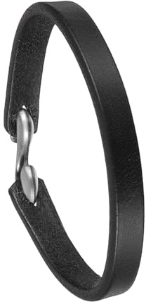QUARKZMAN Verstellbare Retro Lederarmband-Rohlinge 8.5x0.4 Zoll S-Haken Minimalistische Schmale Lederarmbänder Armbänder Für DIY Bastel Schmuckherstellung Zubehör Für Männer Frauen Schwarz