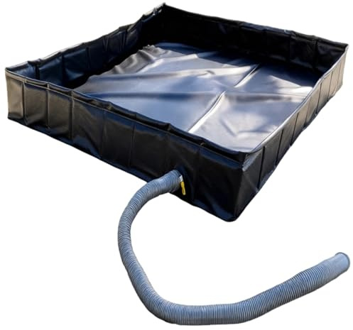 Piscine d'eau carrée pliable, base de douche de 80 cm, bac de douche de camping, collecteur d'eau de tente extérieure, tuyau de vidange amovible inclus
