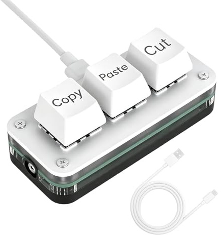 Tastiera a 3 Tasti 3 Tasti Meccanici Ergonomici | Tastiera USB Copia Incolla per PC Per Ufficio Casa Riunioni Lavoro Video Editing Disegno Design