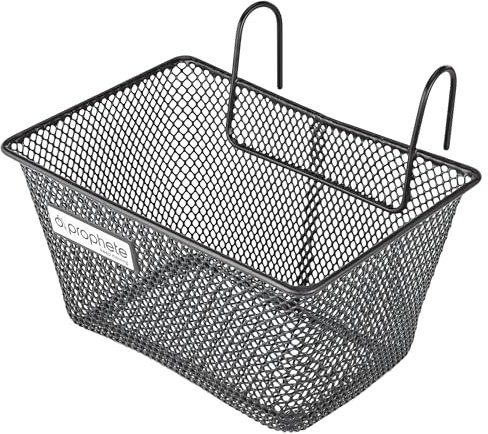 Prophete Kinder-Fahrradkorb, engmaschig, für Lenker, Bügelhalter, PE Kunststoffbeschichtung, schwarz, 235 x 170 x 135 mm, max. 3 kg Belastung
