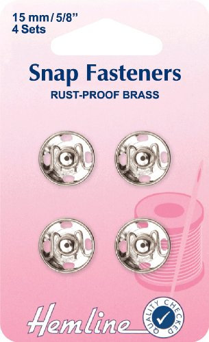 Couture Freizeit – Druck Metallknöpfe silberfarben 15 mm