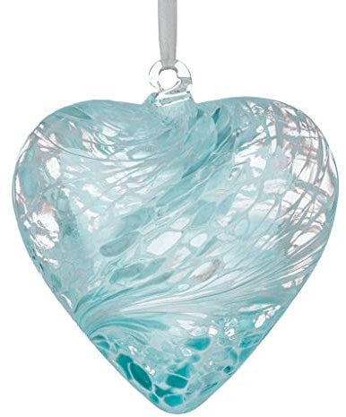 Sienna Glass Herz-Anhänger, Glas, Freundschaft, Pastellblau