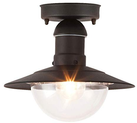 RABALUX 8716 A++ to E, Außendeckenleuchte Oslo, Metall, E27, Schwarz, 24 x 21, 5 cm