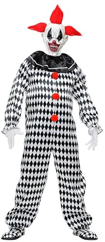 W WIDMANN MILANO Party Fashion - Kostüm Zirkus Clown, Killer Clown, Horror Harlekin, Pantomime, Halloween, Schwarz/Weiß
