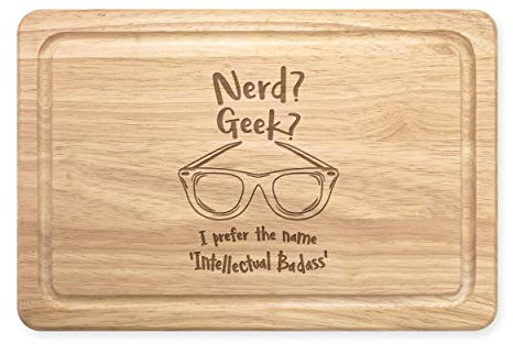 Geek Nerd Intellectuelle Badass Rectangulaire Planche à Découper en Bois