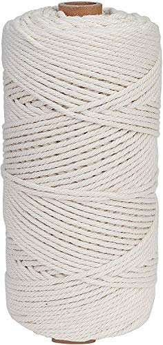 Cuerda de macramé 3 mm x 200 m Cuerda Cordel de Algodón para Envolver Regalo Navidad Colgar Fotos Manualidades Costura DIY Artesanía