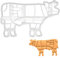 emporte-pièce de boucherie de vache, 1 pièce