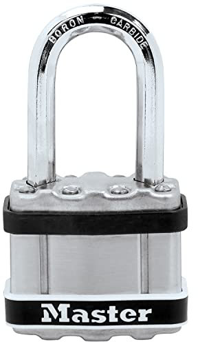 Master Lock M1EURDLFSTS Candado de resistencia Cubierta del cuerpo de acero laminado, Arco Medium + Marine, Proteja con seguridad barcos y puertas en un entorno naval, plata, Ancho 44 mm