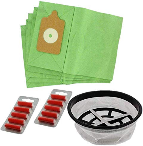 FIND A SPARE Vacuum Cleaner Paper Dust Bags & One Microfibre Filter For Henry Numatic Hetty Basil James Pack of 5 Bags + 10 Fresheners