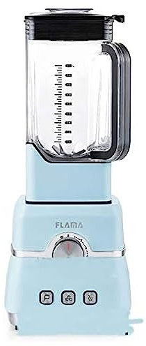 Flama Batidora de Vaso Pro Azul, 2000W, 32000 RPM, 6 Láminas de Alto Rendimiento, Vaso de Tritan, Capacidad de 2L, Función Pulse, Pica Hielo y Batidos, Sin BPA, Regulación de Velocidad Continua