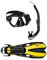 Mares Wahoo + Volo One Schnorchelset (schwarz-gelb, S/M (35-38))