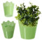 KADAX Spitzen-Blumentopf aus Kunststoff, 9 Farben, Blumentopf mit Spitzenmotiv, Blumentopfschutz für Büro, Topf, Gartenschale, Blumenkübel, Übertopf (⌀ 16,5cm, Niedrig, grün)