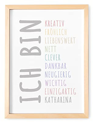 DEL MÀ Unique & Personal Affirmationsposter Kinder Personalisiert Affirmation Poster Bild Wandposter Kinderzimmer Wanddeko Babyzimmer Deko