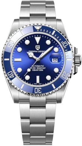 Pagani Design Business Wasserdicht Automatik Uhr - Edelstahl Automatik Saphirglas mit Edelstahlband