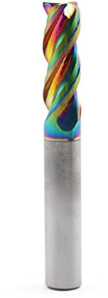 ElecMotive Fresa Perforadoras Múltiples colores recubierto 3-Flauta, Fresa de Punta, HSS CNC Fresa de Mango Recto Brocas de Corte Juego de Herramientas para Madera Aluminio