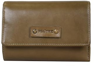 Maitre - Leder Geldbörse mit RFID Schutz, Münzfach & Scheinfach für Damen - Portemonnaie mit Kreditkartenfächern, Grün