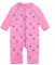 Mazuliso Baby Mädchen Badeanzug UV mit Durchgehendem Front Reißverschluss 3/4-Ärmel(Kokosnuss,86-92 cm)