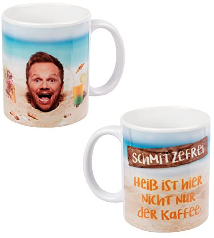 Ralf Schmitz Tasse - Heiß ist hier nicht nur der Kaffee Kaffeetasse Becher Kaffeebecher aus Keramik 320 ml