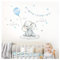Little Deco Wandsticker Wandtattoo Kinderzimmer Deko Junge Tiere Elefant Ballon Wolken Aufkleber Babyzimmer blau Spielzimmer Wandbild selbstklebend DL891-4