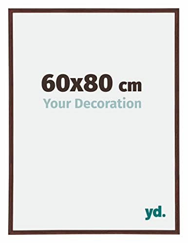 yd. Your Decoration - Cadre 60x80 cm - Cadres Photos en Plastique Avec Verre acrylique - Brun - Cadre Decoration Murale - Annecy