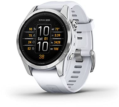 Garmin epix Pro (Gen 2), 42mm, High Performance Smartwatch, Advanced Training Technology, Built-in Flashlight, Whitestone