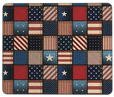 Amerikanische Flagge Patchwork bedrucktes Mauspad Waschbarer Schreibblock Gaming Mauspad mit rutschfester Gummiunterseite