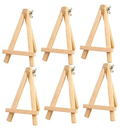 STOBOK Staffeleien 6st Desktop-staffelei Foto-staffeleiständer Bilderrahmen Tischplatte Aus Holz Fotomalerei Dreieck Staffelei Dreieckige Staffelei Hölzern Handyhalter Bambus