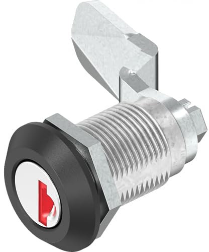 1x Vorreiber mit Steckzylinder schwarz Klappenschloss Wohnwagen Drehriegel Klappenschloss Gaskasten 1C00-U875 mit Steckzylinder 2x Schlüssel und Zunge1C00-U875-03