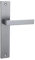 Domino Türgriff Blind Drückergarnitur Langschildgarnitur Türklinke für Zimmertür, Bürotür, Kellertür & Innentür L-Form Türbeschläge aus Aluminium Satin Chrome Light QUBIK M45