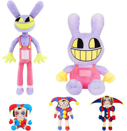LUKIUP The Amazing Digital Circus Plush Toys, 2 Stück Jax Osterhase Plüschtier, Anime Figuren Spielzeug für Ostern Weihnachts Valentinstag Geburtstagsgeschenke für Jungen Mädchen