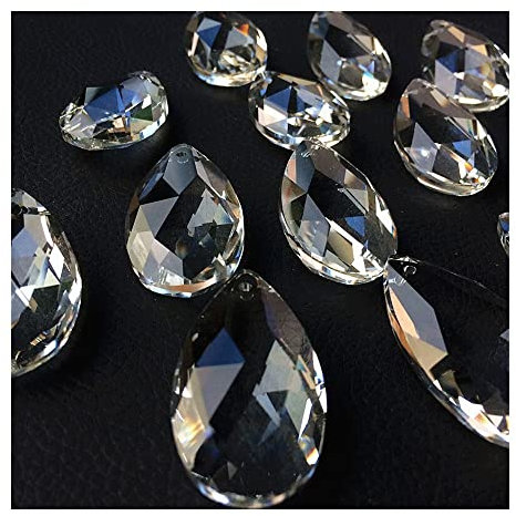 10 Stück/Set 38 x 21 mm Kronleuchter-Anhänger, klare Engelstränen, facettierte Kristall-Kronleuchter für Kronleuchter, Beleuchtungsteile, Kristalle, Beleuchtung, Lampe, Ersatz Pa (Farbe: 20 Stück)