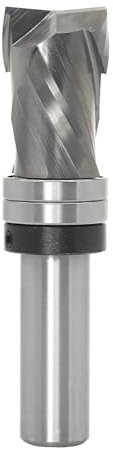 Sinoprotools Compression Up-Down Spiral Flush Trim Router Bit 1/2 Shank 3/4 Cutting Dia, with 2 Top Bearing Pattern/Plunge Router Bit, Solid Carbide Trim Router Bits for Wood Trimming