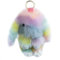 Xsclpomddy Lapin en Peluche Porte-clés Peluche Lapin Peluche Pompon pour Pendentif de Sac à Main Clé de Voiture Accessoires Décoration, Rainbow
