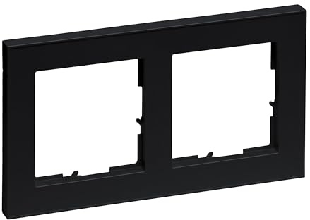 LEGRAND, SEANO+ 2-fach Rahmen, halogenfreies Thermoplast, nachhaltige Produktion und Verpackung, Farbe: Schwarz lackiert, 765382