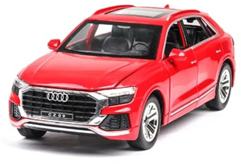PIPJLCGE Druckgussfahrzeuge Motorfahrzeuge 1:24 for Audi Q8 SUV Miniatur-Reibungskraft-Modellauto, Simulation, Statisches Automodell Aus Legierungsdruckguss Fertiges Modellauto(Size:Red)