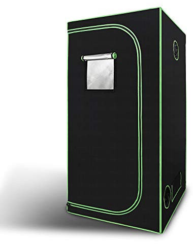 ISOISL Growzelt, 100x100x200cm Grow Tent, 600D Oxford Grow Schrank, Lichtdicht und Wasserdicht Growschrank für Homegrowing, Indoor-AnbauBlumen klein Tomaten Hydro