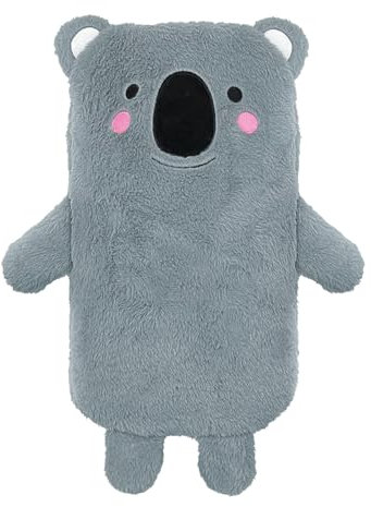Groß Wärmflasche mit weichem Bezug - Plüsch Wärmeflasche mit Flauschig 2L, Wärmflaschen mit Handwärmer, Bettflasche für Frauen Männer und Kinder