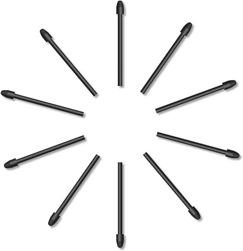 10 Pack Replacement Nibs PN05A Compatible with Huion Digital Pen Stylus PW517 for Huion Pen Display Kamvas 12, Kamvas 13, Kamvas 16 2021, Kamvas 22, Kamvas 22 Plus (Black, 10 Pack)