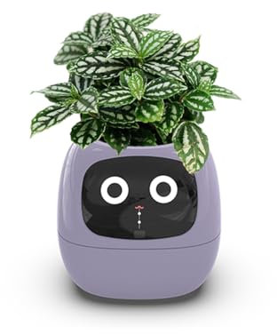 Macetas inteligentes, plantador AI, maceta interactiva, maceta para mascotas, asistente para el cuidado de las plantas, múltiples expresiones, 7 sensores, pantalla LCD, conexión de aplicación para