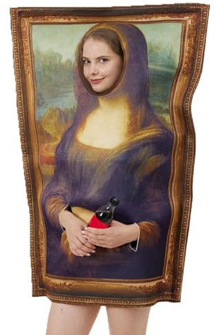 Vêtements de peinture célèbres, costumes d'artistes célèbres, costumes d'artistes amusants, peintures mondiales collection d'art, costume Mona Lisa, déguisement de la semaine sur le thème du carnaval