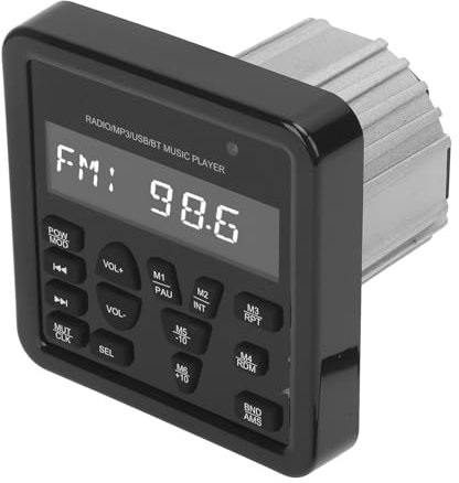 Marine-Stereo-Player, MP3-USB-Radio-Soundsystem, Wasserdichter Audio-Player für Outdoor-Yacht, ATV, UTV, mit AM/FM-Radio, Fernbedienung