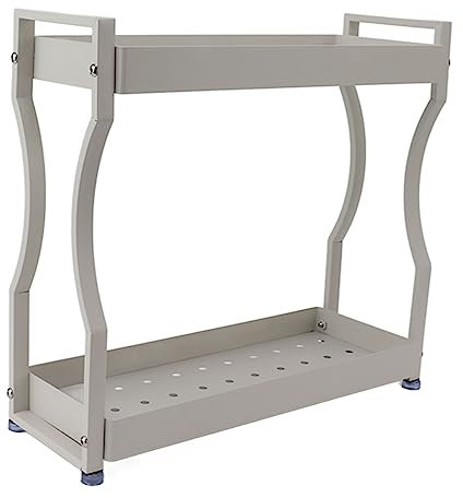 Doppelschichtiges Kaffee-Bar-Aufbewahrungsregal aus Edelstahl, Küchenorganizer, Wagen (30 cm)