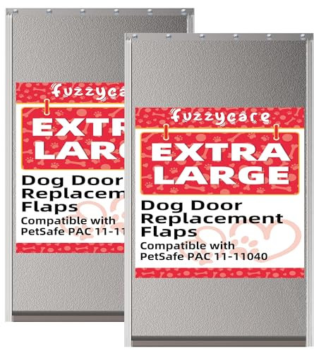 Lot de 2 rabats de rechange extra larges pour porte pour chien avec vis, compatibles avec PetSafe Freedom Doggie Doors PAC11-11040, 34 x 62 cm, flexibles, résistants aux intempéries