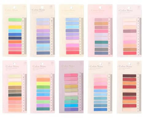 2000 Stück Haftstreifen, 10 Stile Sticky Notes Book Tabs Post it Pastell Transparente Haftnotizen Klebezettel Post its Klein Index Tabs Haftmarker Page Marker Pastell Notizzettel Bücher Zubehör
