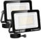 RIGIDON LED Strahler Außen & Innen mit Stecker, 2x 75W 7500LM 230V Spotlight, Fluter Scheinwerfer Flutlicht für Garten Garage Terrassen Hof, Baustellen Arbeitsstrahler, 3000K Warmweiß Wasserdicht