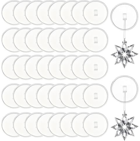 QEDBOJE Ganci Autoadesivi Trasparenti da 50 Pezzi Senza Perforazione, Ganci Adesivi Silicone per la Casa, Decorativi per Camera da Letto e Bagno(senza gancio)